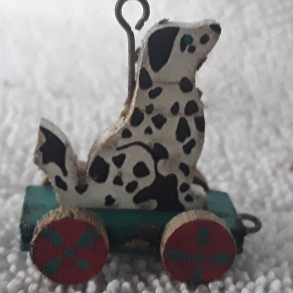Hallmark Miniature Ornament- Puppy Cart, 1989 no box - Picture 2 of 3
